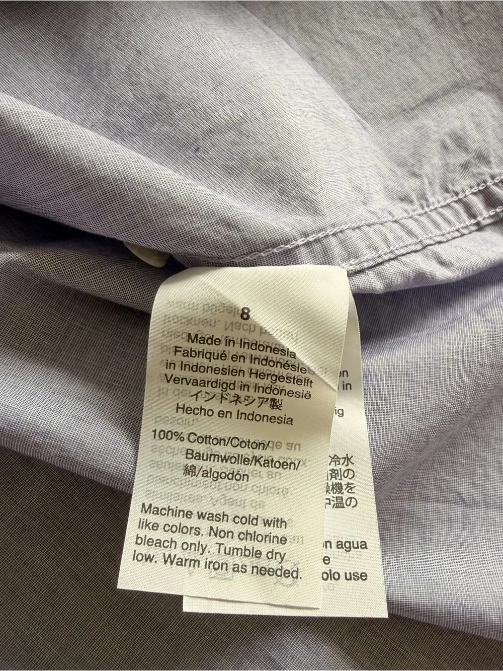 J Crew Classic fit shirt in end-on-end cotton, size 8, color Peri